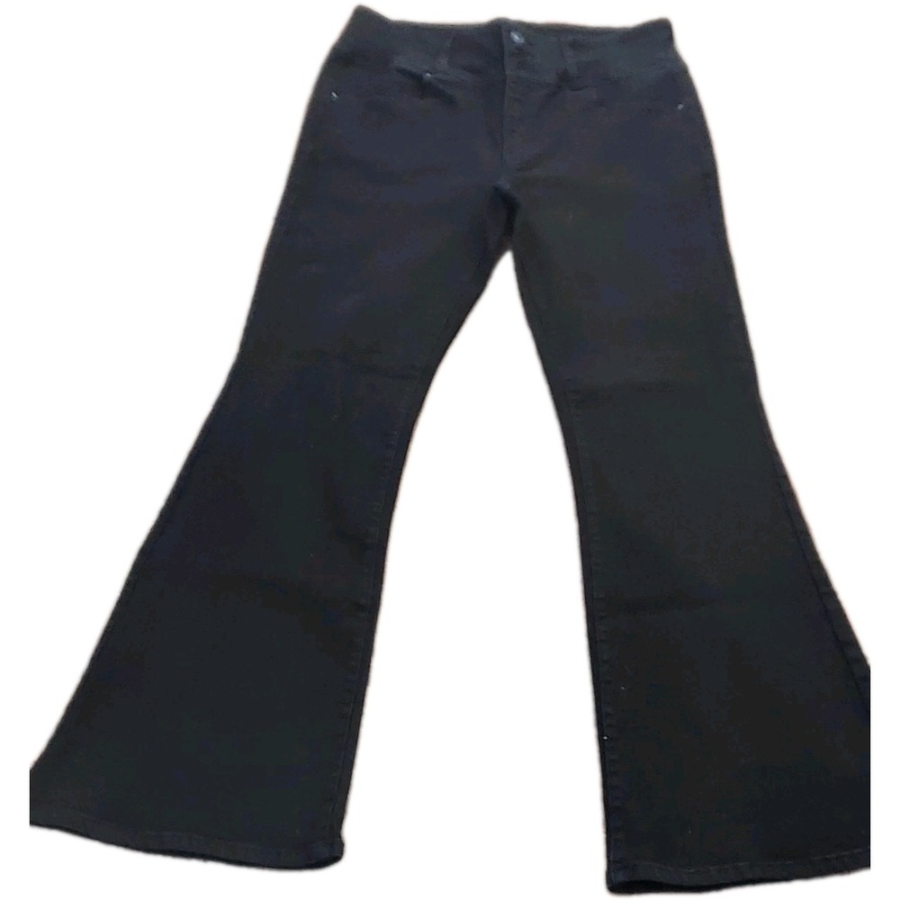 Indigo Rising Black jeans Flare Leg High Waist Women's Pants 11/30 ‎ EUC